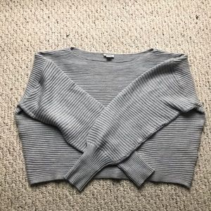 SOLD Garage Grey Ribbed Cropped Sweater Size Large